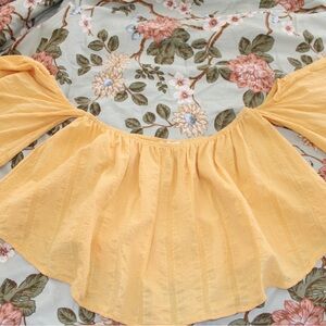 Fantastic Fawn Yellow Off-Shoulder Blouse